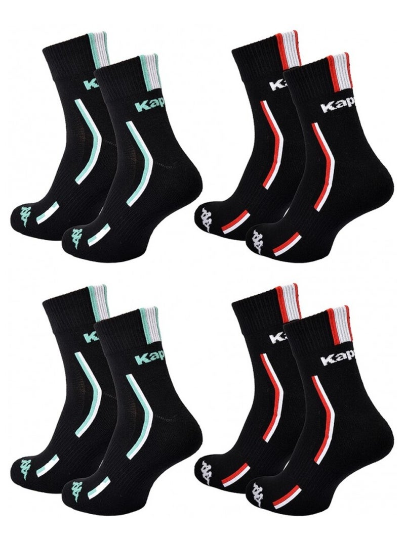 Calzini Uomo KAPPA QUARTER SPORT - Confezione da 4 Nero - Kiabi
