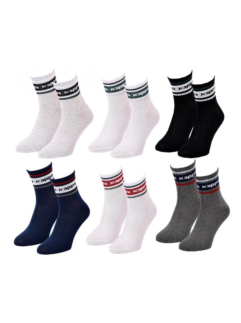 Calzini Uomo KAPPA QUARTER SPORT - Confezione da 8 Bianco Grigio chiaro Blu - Kiabi
