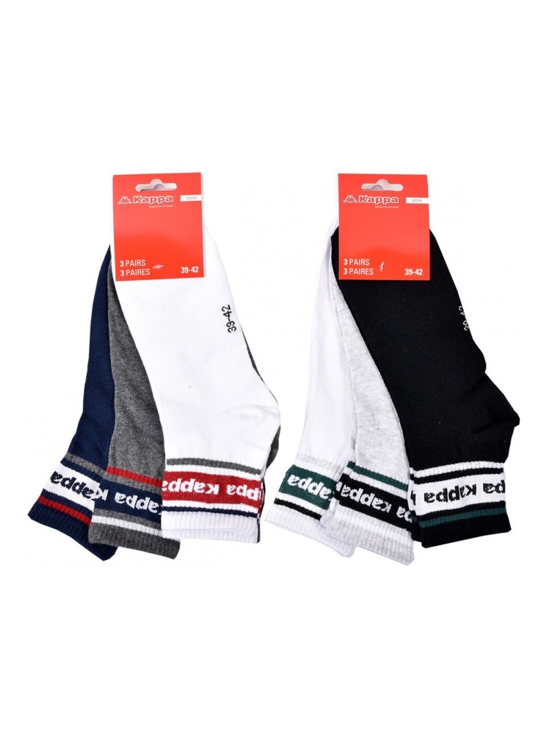 Calzini Uomo KAPPA QUARTER SPORT - Confezione da 8 Bianco Grigio chiaro Blu - Kiabi