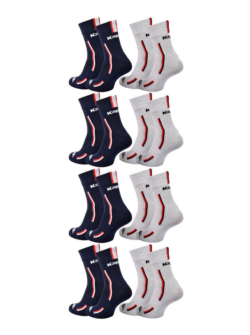 Calzini Uomo KAPPA QUARTER SPORT - Confezione da 8 Blu grigio - Kiabi