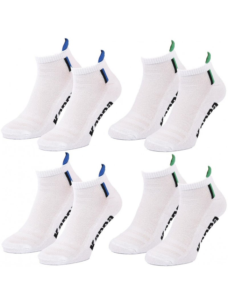Calzini Uomo KAPPA SNEAKER SPORT - Confezione da 4 Bianco - Kiabi
