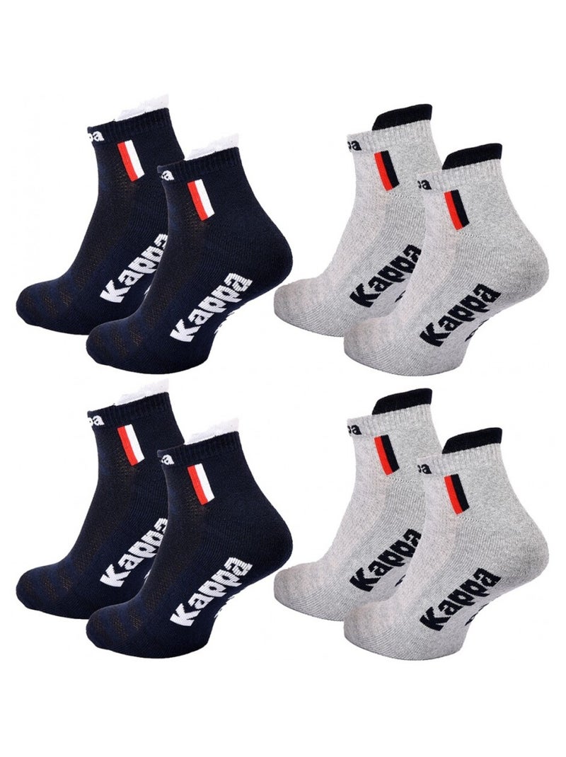 Calzini Uomo KAPPA SNEAKER SPORT - Confezione da 4 Blu grigio - Kiabi