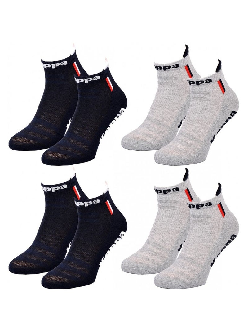 Calzini Uomo KAPPA SNEAKER SPORT - Confezione da 4 Blu grigio - Kiabi