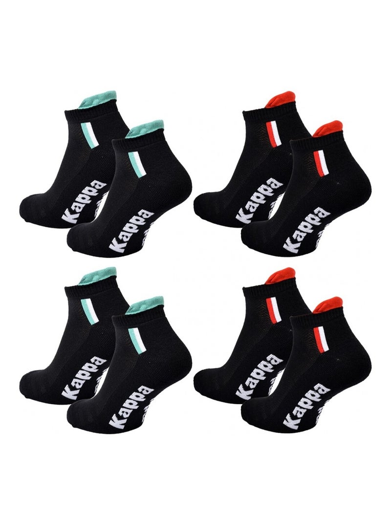 Calzini Uomo KAPPA SNEAKER SPORT - Confezione da 4 Nero - Kiabi
