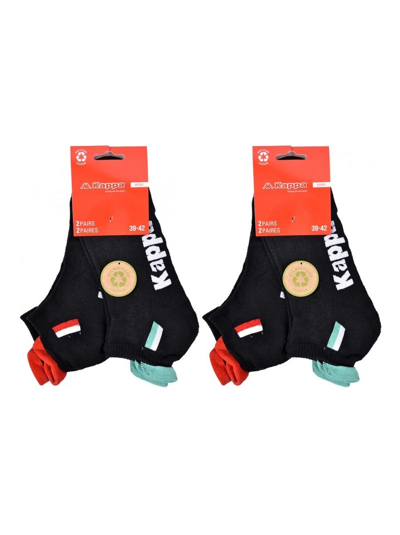 Calzini Uomo KAPPA SNEAKER SPORT - Confezione da 4 Nero - Kiabi
