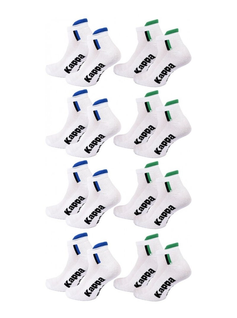 Calzini Uomo KAPPA SNEAKER SPORT - Confezione da 8 Bianco - Kiabi