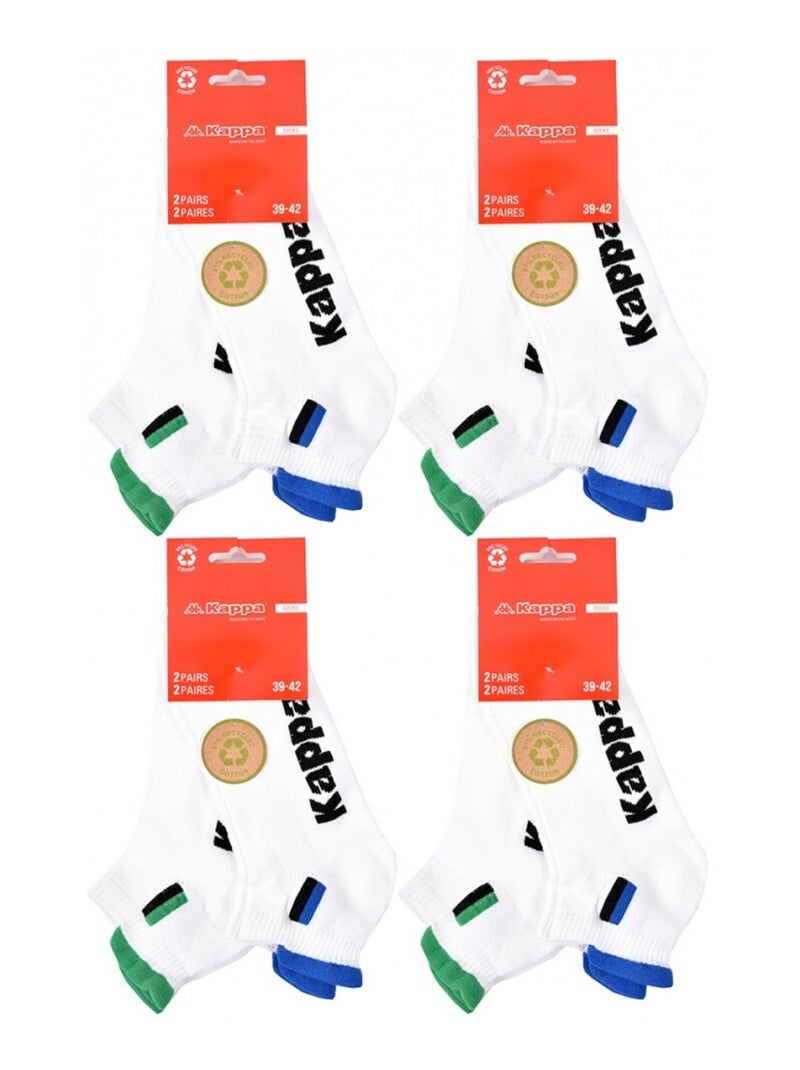 Calzini Uomo KAPPA SNEAKER SPORT - Confezione da 8 Bianco - Kiabi