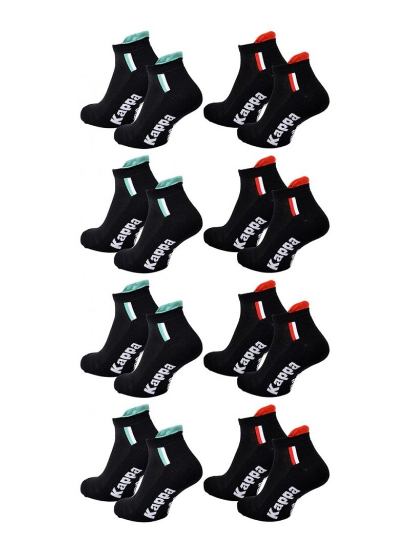 Calzini Uomo KAPPA SNEAKER SPORT - Confezione da 8 Nero - Kiabi