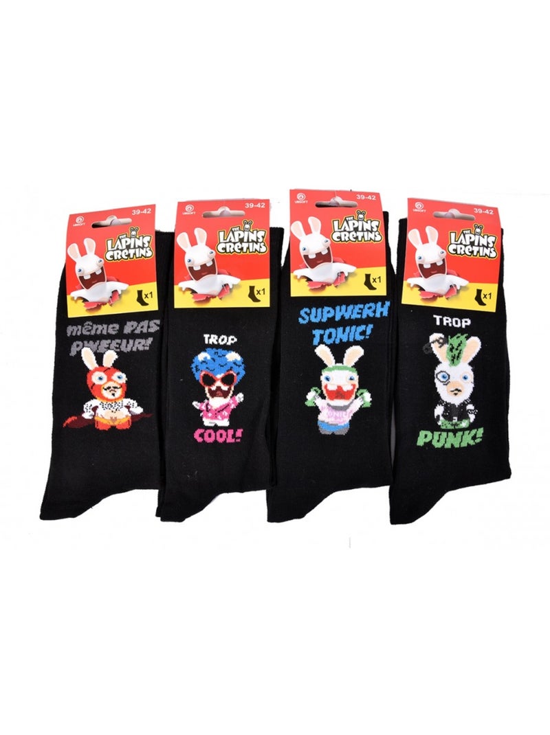 Calzini uomo LAPINS CRÉTINS - Confezione da 4 Multicolore - Kiabi