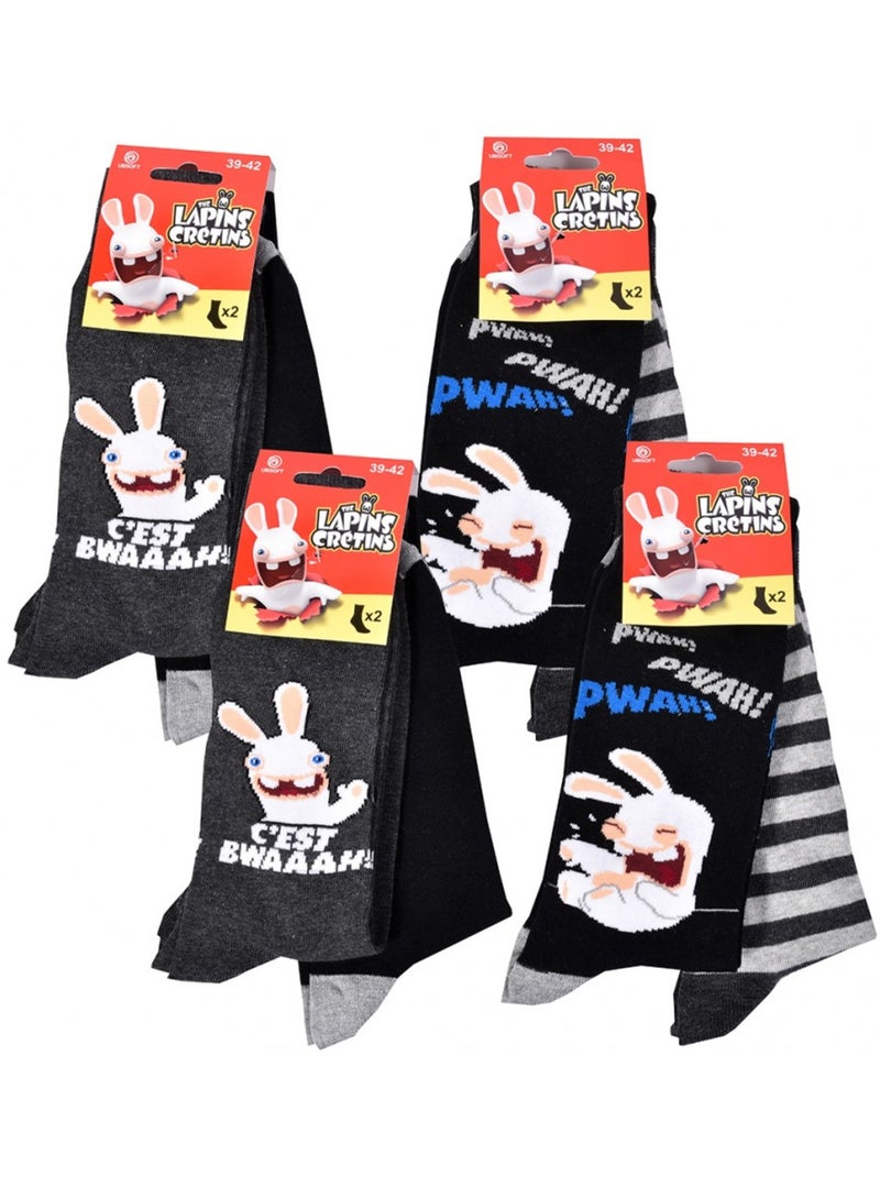 Calzini uomo Lapins Crétins - Confezione da 8 Multicolore - Kiabi