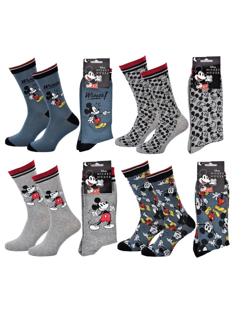 Calzini Uomo LICENZA - Confezione da 4 Blu Multicolore Grigio - Kiabi