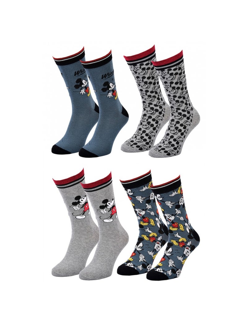 Calzini Uomo LICENZA - Confezione da 4 Blu Multicolore Grigio - Kiabi