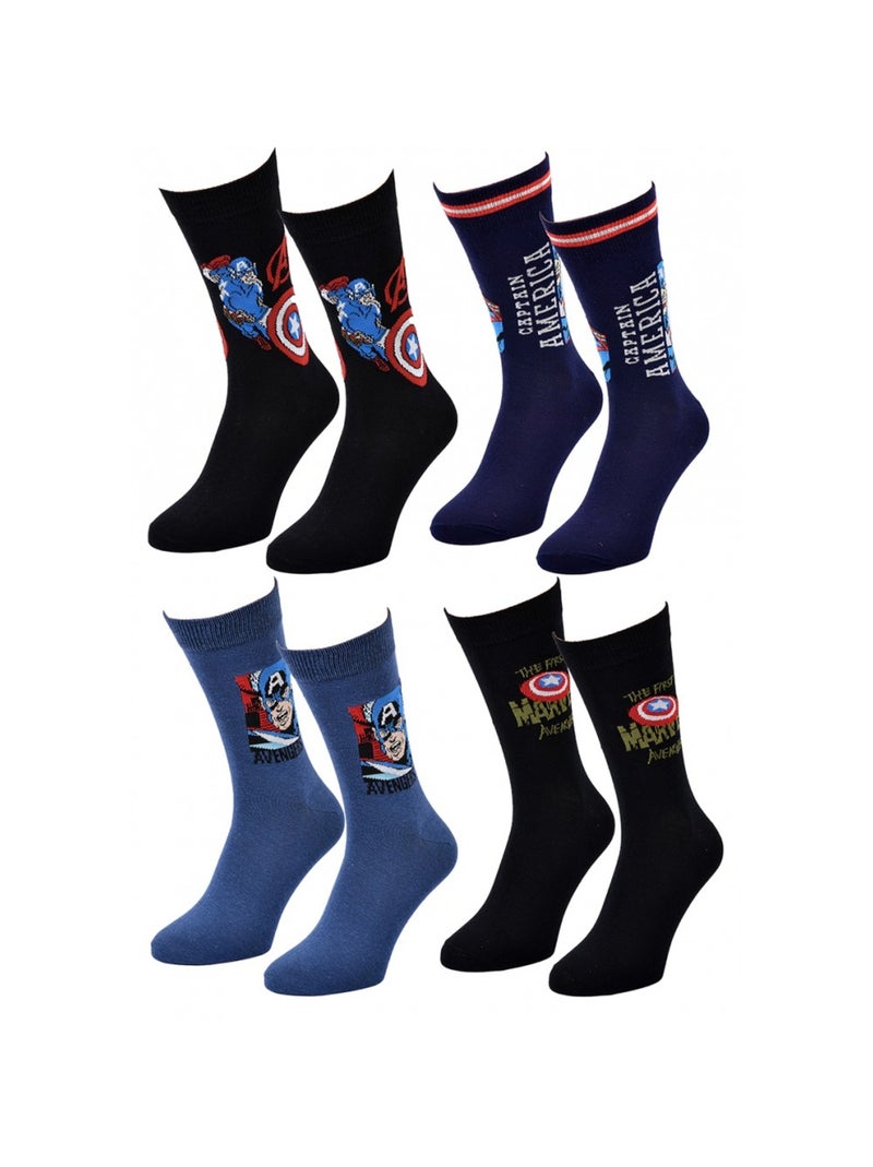 Calzini Uomo LICENZA - Confezione da 4 Blu Multicolore Nero - Kiabi