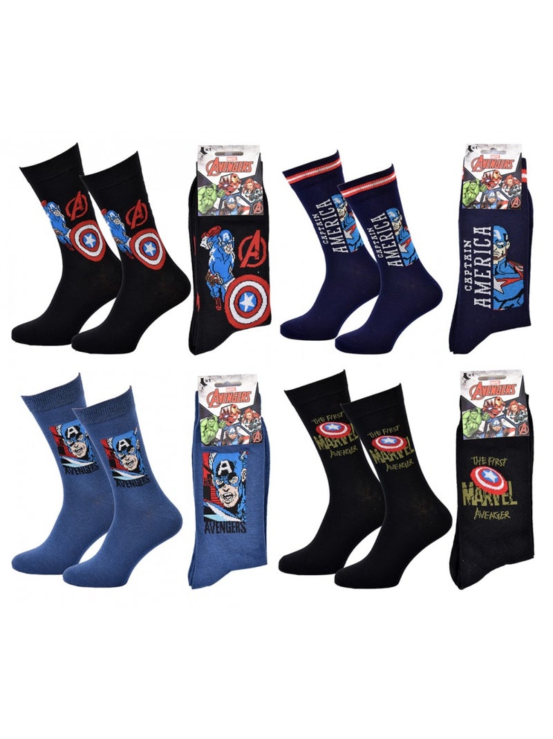 Calzini Uomo LICENZA - Confezione da 4 Blu Multicolore Nero - Kiabi