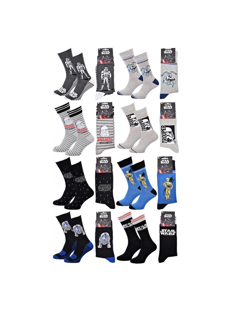 Calzini Uomo LICENZA - Confezione da 8 Grigio giallo nero - Kiabi