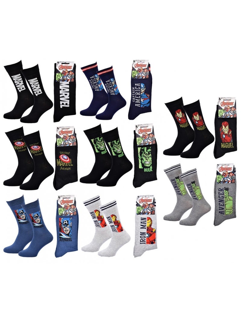 Calzini Uomo LICENZA - Confezione da 8 Nero Multicolore Blu - Kiabi