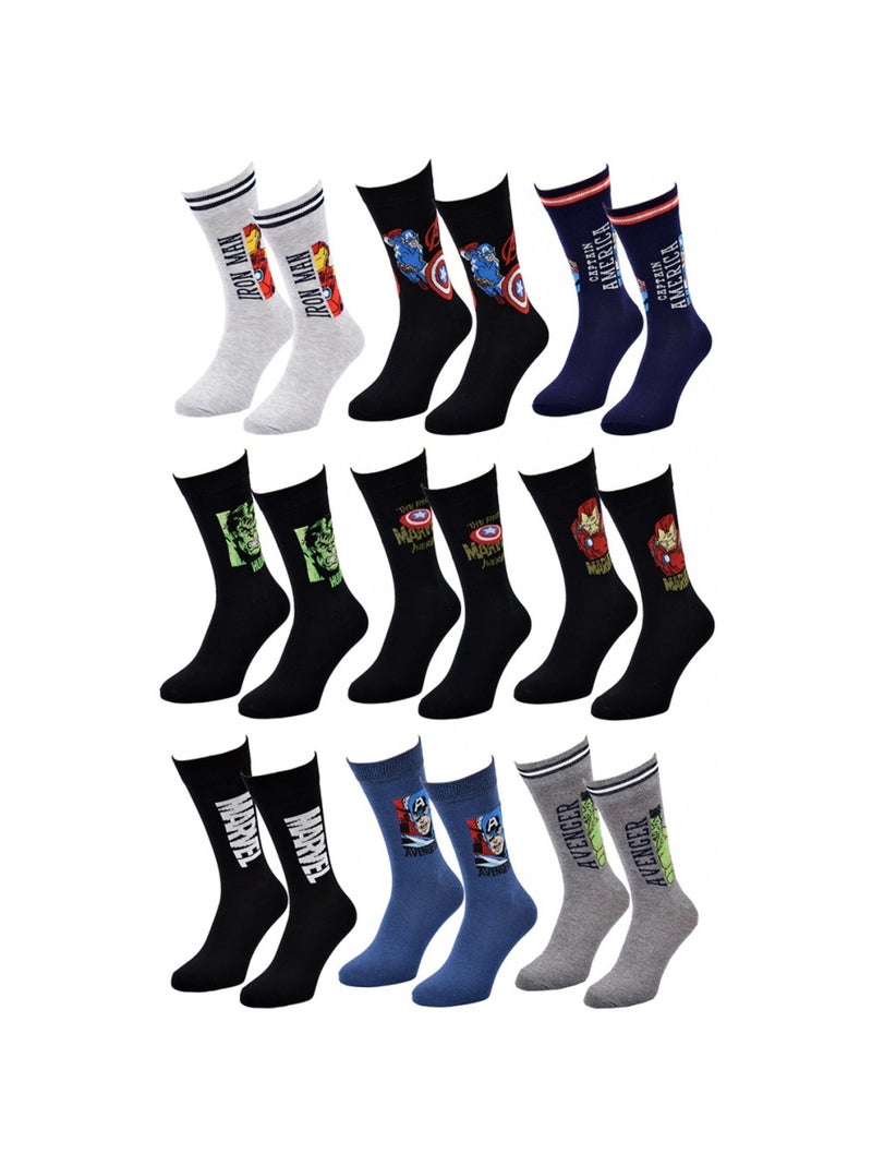 Calzini Uomo LICENZA - Confezione da 9 Grigio giallo nero - Kiabi