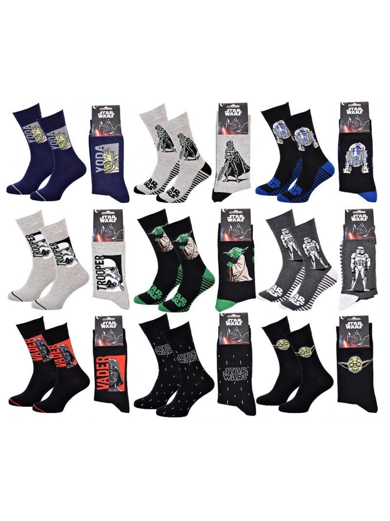 Calzini Uomo LICENZA - Confezione da 9 Nero Multicolore Blu - Kiabi