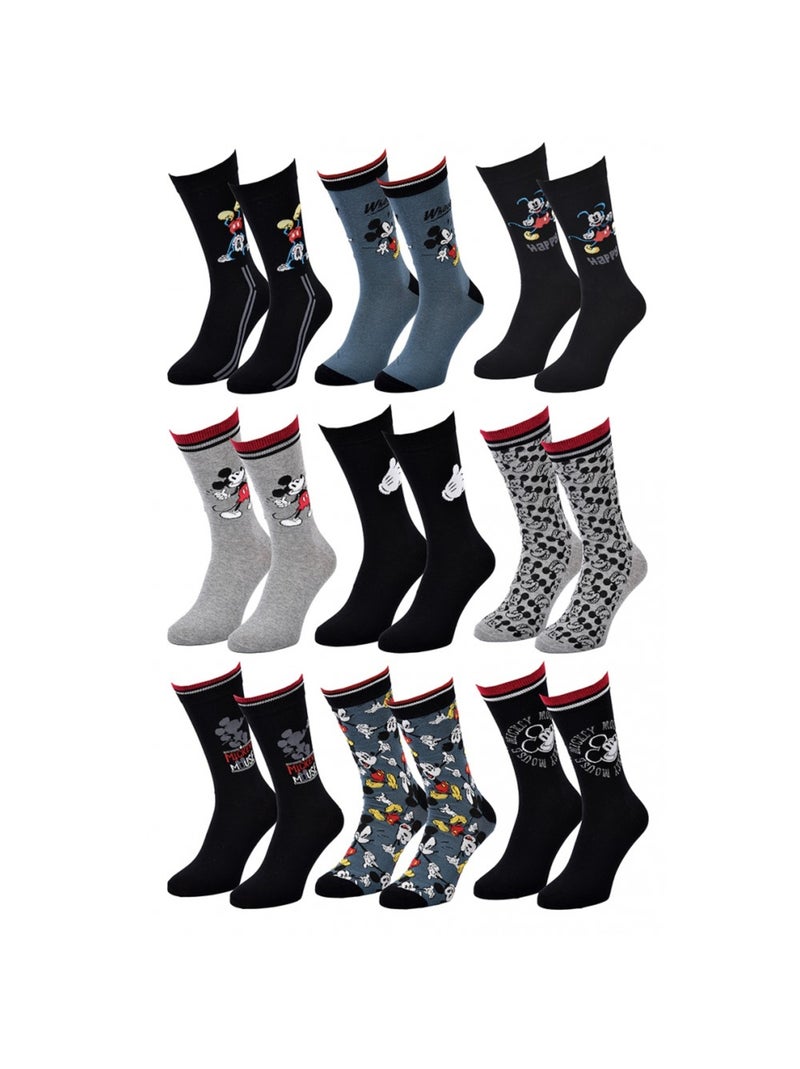 Calzini Uomo LICENZA - Confezione da 9 Nero Multicolore Grigio - Kiabi