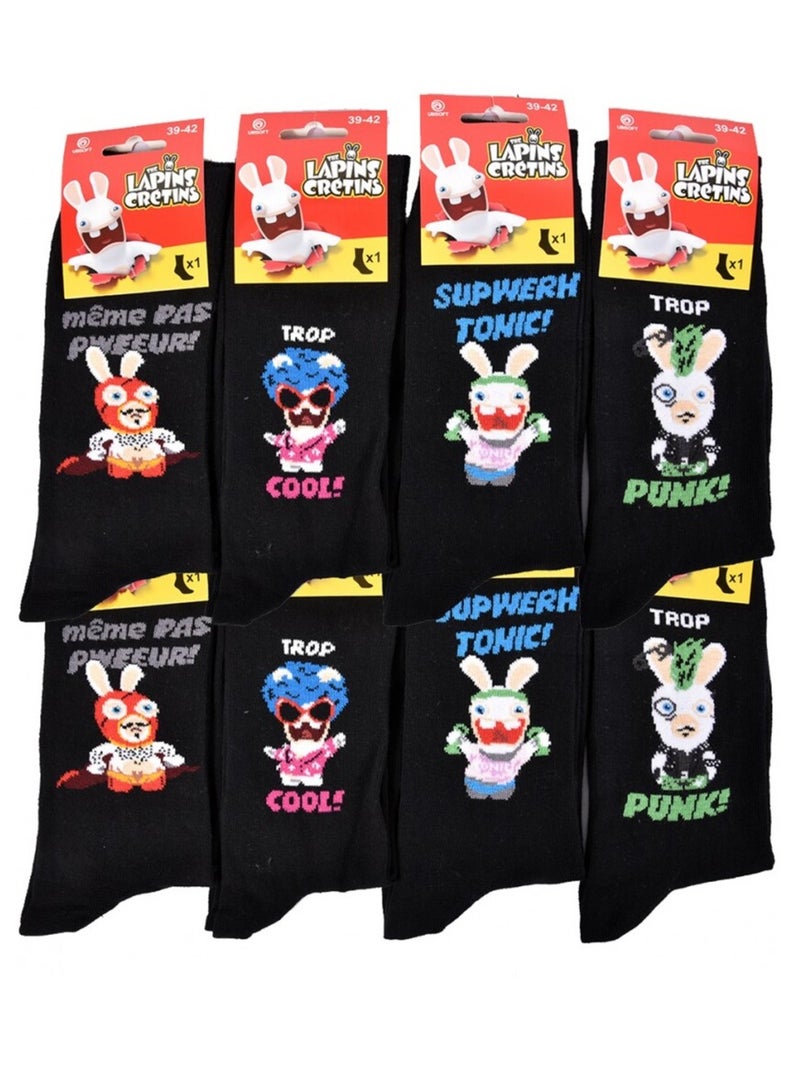 Calzini uomo Licenza CONFEZIONE 12 paia Lapins crétins Nero Multicolore Nero - Kiabi