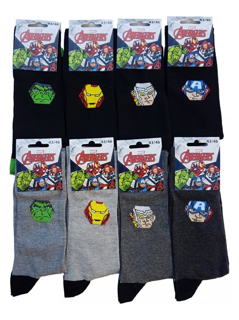 Calzini uomo licenza CONFEZIONE DA 12 paia AVENGERS Nero Multicolore Nero - Kiabi