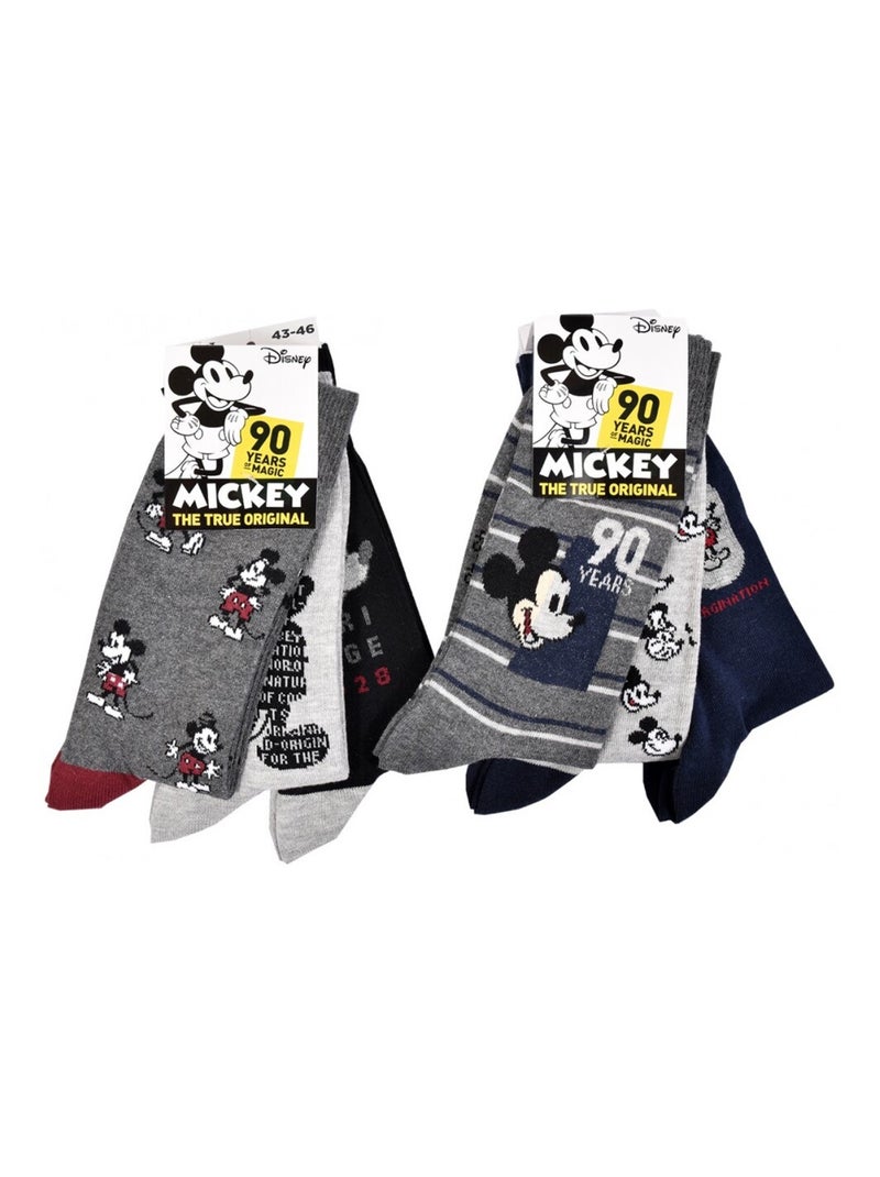 Calzini uomo licenza CONFEZIONE DA 12 paia Mickey Nero Grigio antracite Blu - Kiabi