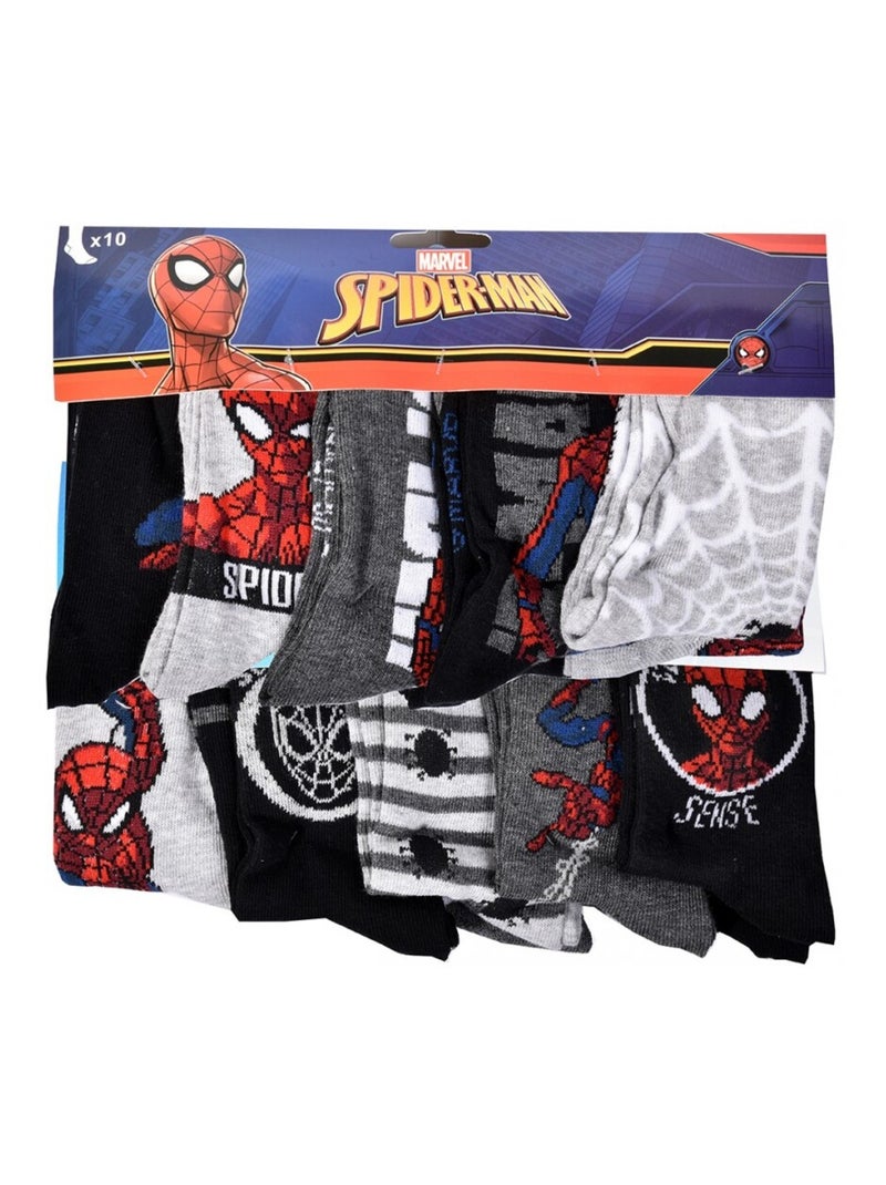 Calzini uomo licenza confezione da 12 paia SPIDERMAN Nero Multicolore Nero - Kiabi