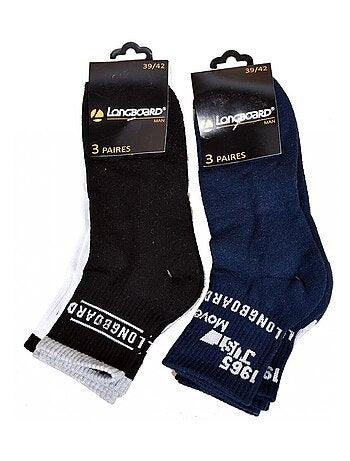 Calzini uomo LONGBOARD Corti Tiges 2 terzi - Confezione da 6