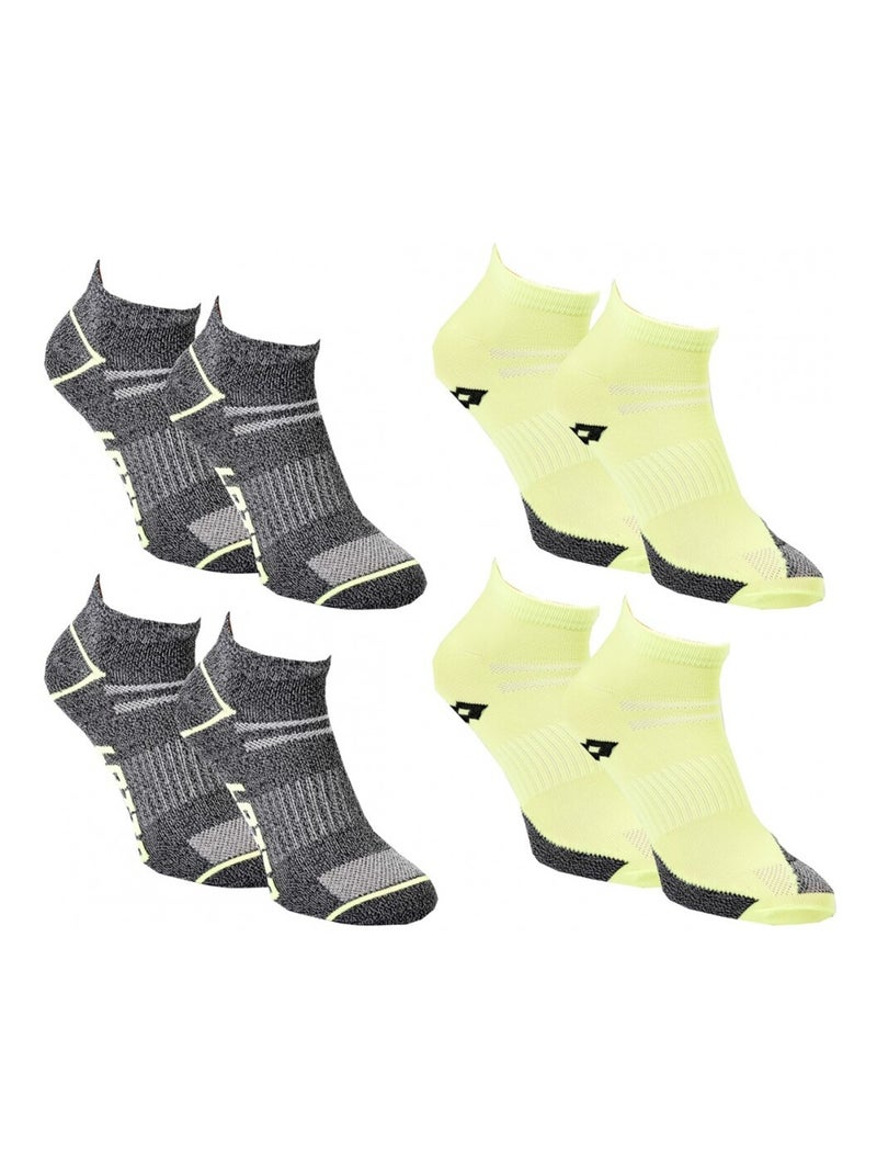 Calzini Uomo LOTTO - Confezione da 4 Grigio giallo nero - Kiabi