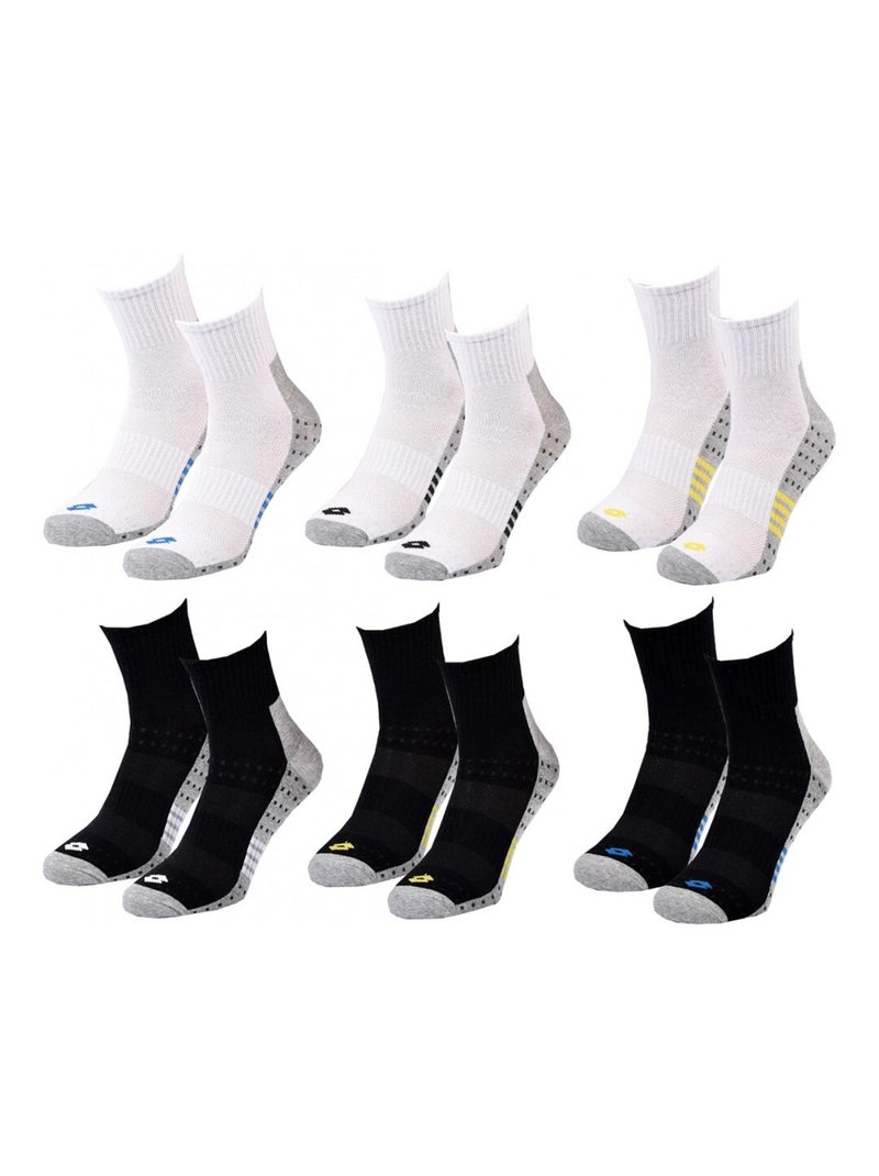 Calzini Uomo LOTTO - Confezione da 6 Bianco Multicolore Nero - Kiabi