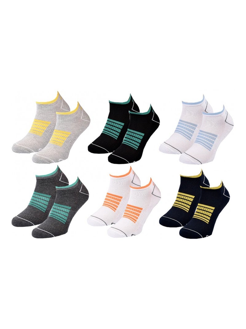 Calzini Uomo LOTTO - Confezione da 6 Grigio giallo bianco - Kiabi