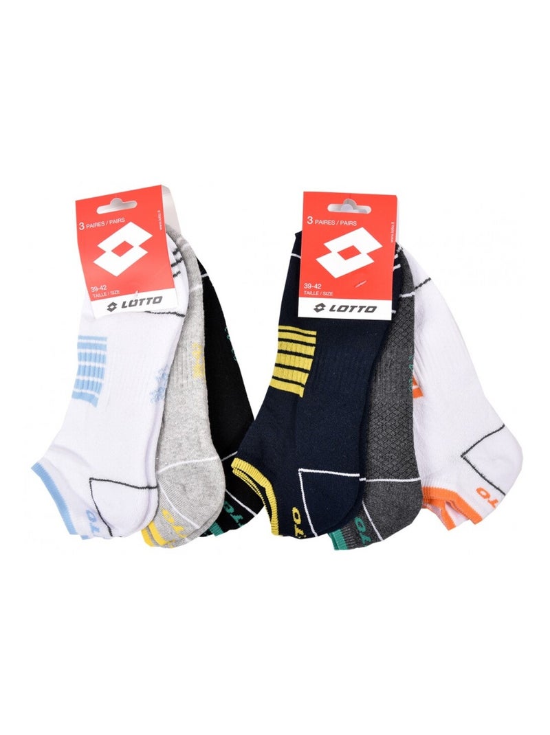 Calzini Uomo LOTTO - Confezione da 6 Grigio giallo bianco - Kiabi