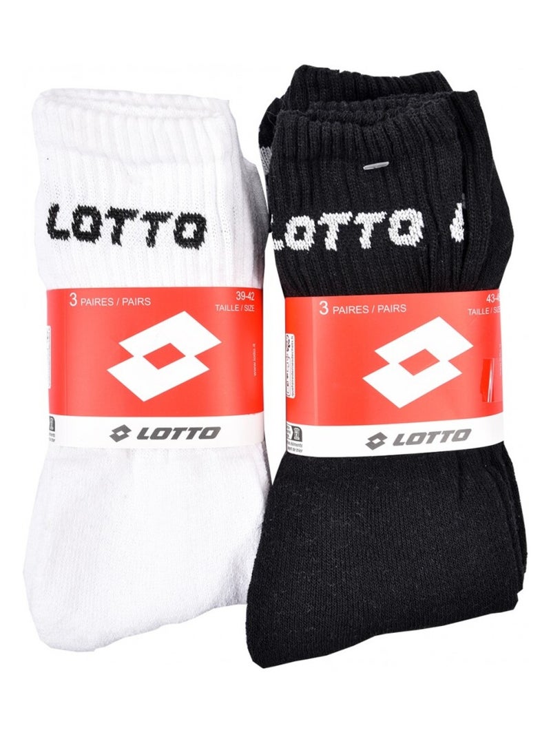 Calzini Uomo LOTTO - Confezione da 6 Nero Bianco - Kiabi