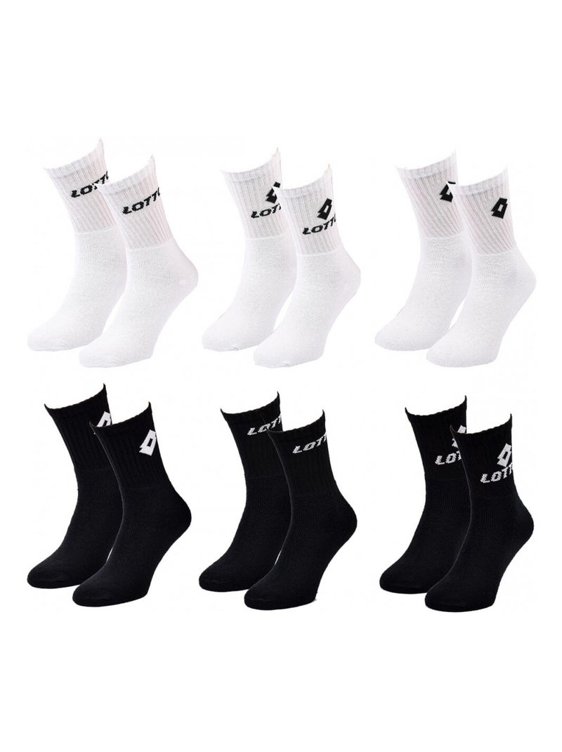 Calzini Uomo LOTTO - Confezione da 6 Nero Bianco Nero - Kiabi