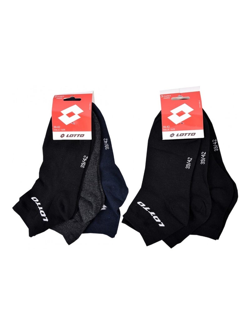 Calzini Uomo LOTTO - Confezione da 6 Nero - Kiabi