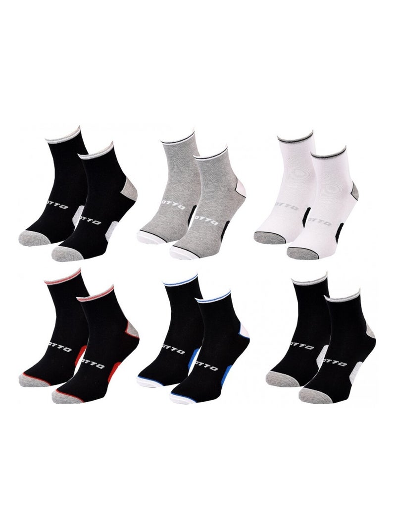 Calzini Uomo LOTTO - Confezione da 6 Nero Grigio antracite Bianco - Kiabi