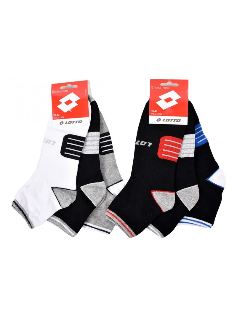 Calzini Uomo LOTTO - Confezione da 6 Nero Grigio antracite Bianco - Kiabi