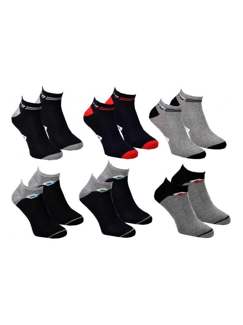 Calzini Uomo LOTTO - Confezione da 6 Nero Grigio antracite - Kiabi