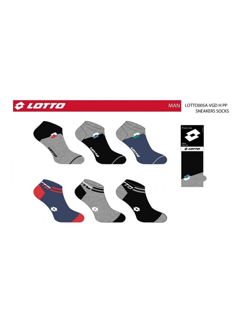 Calzini Uomo LOTTO - Confezione da 6 Nero Grigio antracite - Kiabi