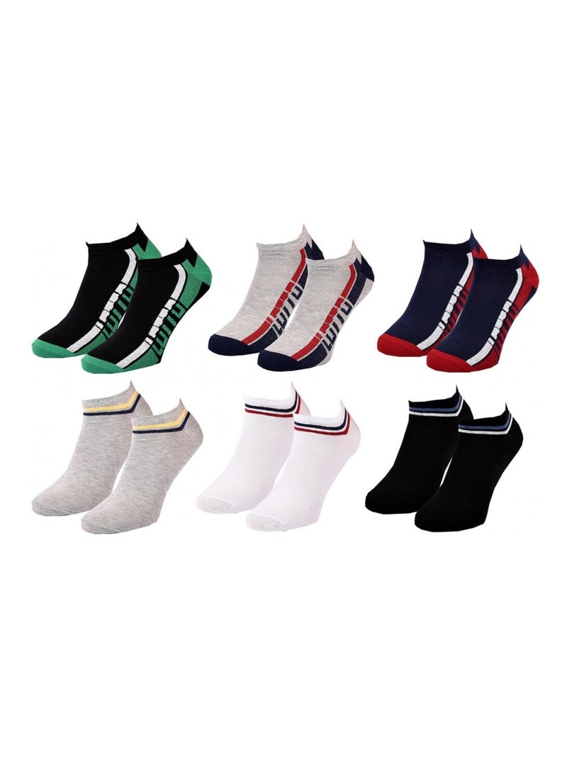 Calzini Uomo LOTTO - Confezione da 6 Nero Multicolore Grigio - Kiabi