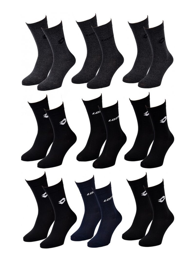 Calzini Uomo LOTTO - Confezione da 9 Nero Grigio antracite Blu - Kiabi