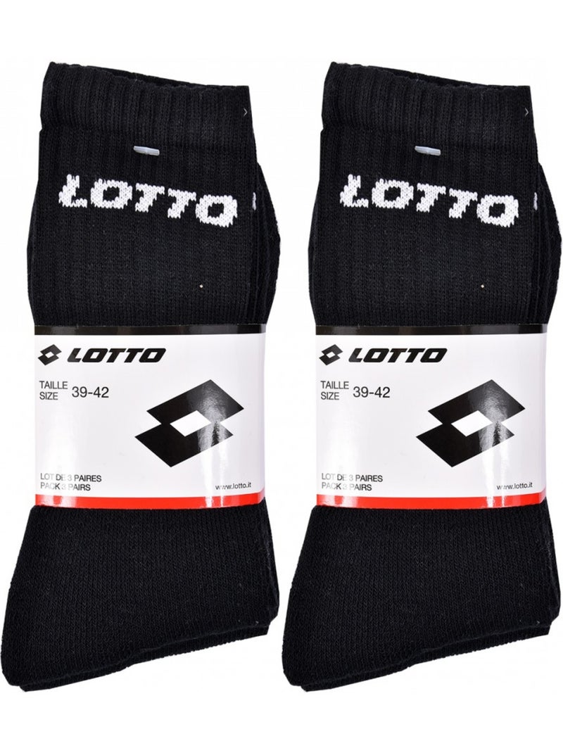Calzini Uomo LOTTO TENNIS - Confezione da 6 Nero - Kiabi