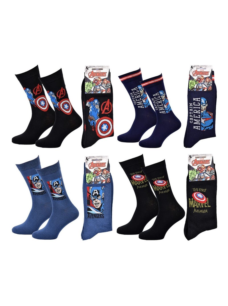 Calzini Uomo MARVEL AVENGERS Pack 4 Paia Nero Rosso Blu - Kiabi