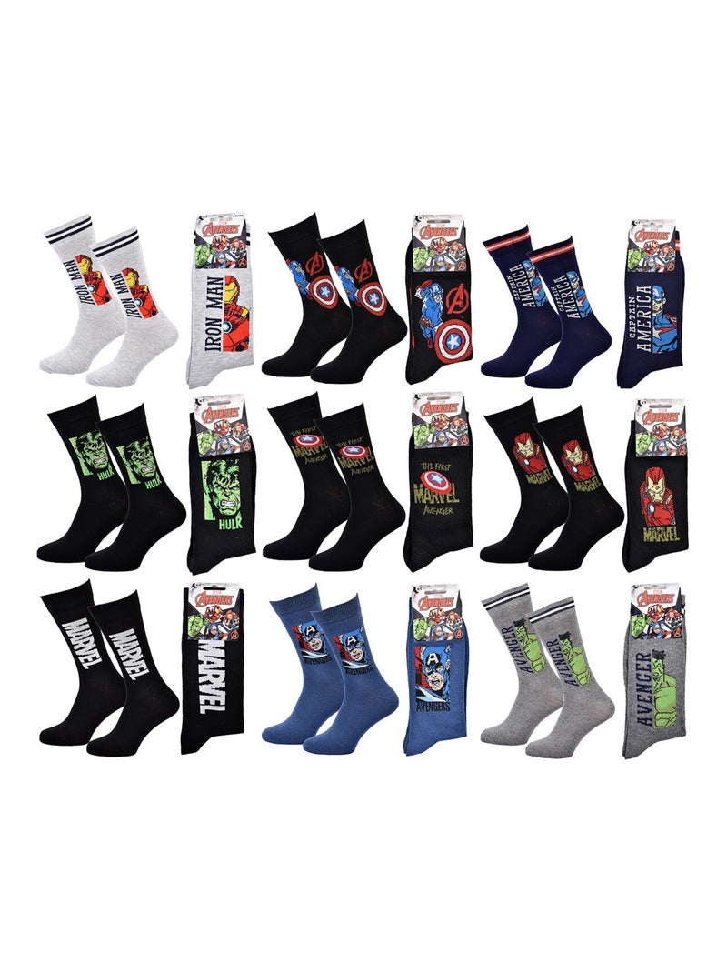 Calzini Uomo MARVEL AVENGERS Pack 9 Paia Grigio giallo nero - Kiabi