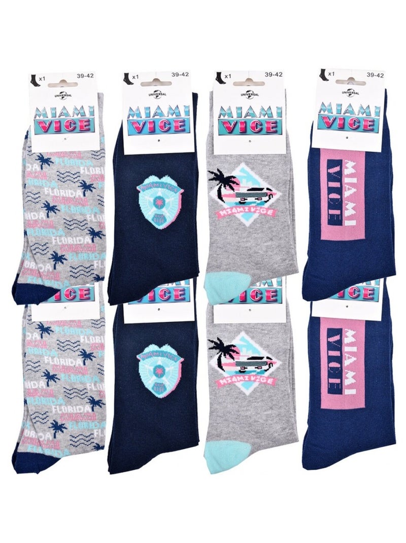 Calzini Uomo MIAMI VICE - Confezione da 8 Blu Blu marino Grigio - Kiabi