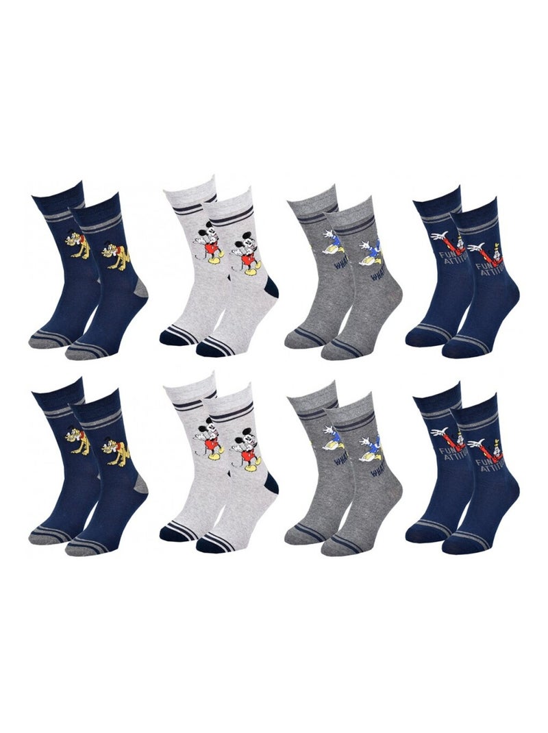 Calzini Uomo MICKEY - Confezione da 8 Blu Grigio Blu - Kiabi