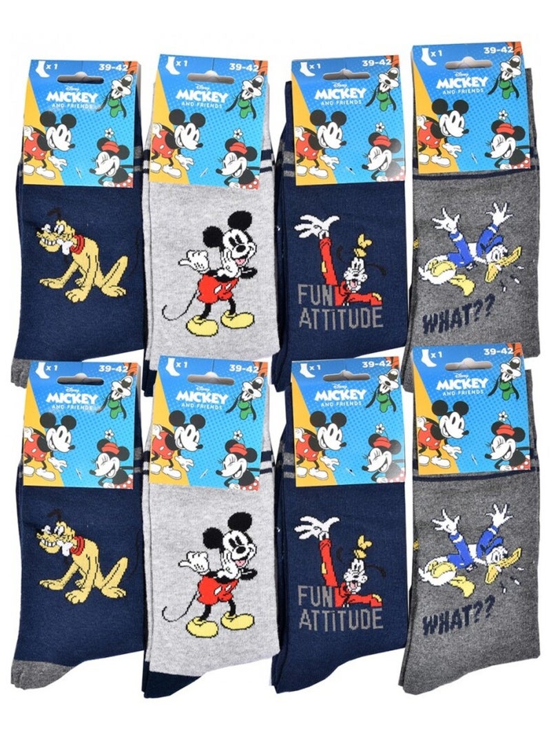 Calzini Uomo MICKEY - Confezione da 8 Blu Grigio Blu - Kiabi