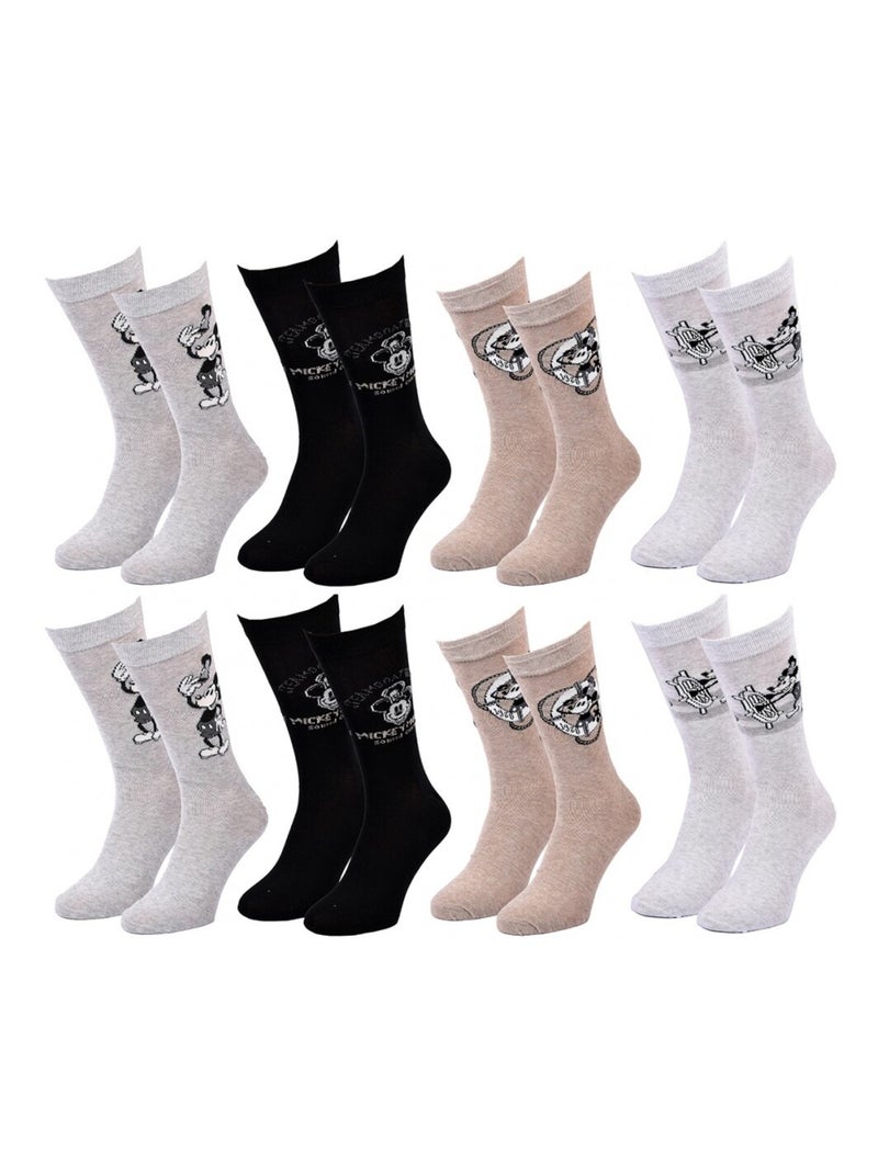 Calzini Uomo MICKEY - Confezione da 8 Grigio giallo grigio - Kiabi