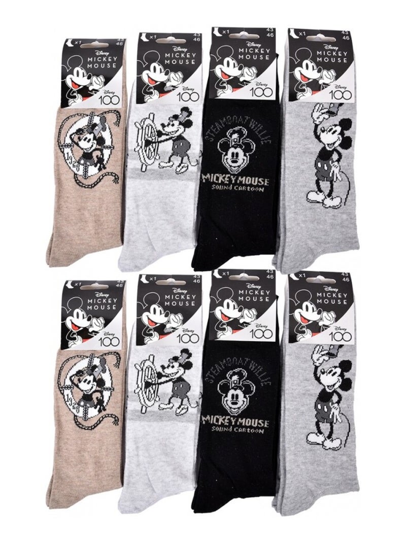 Calzini Uomo MICKEY - Confezione da 8 Grigio giallo grigio - Kiabi