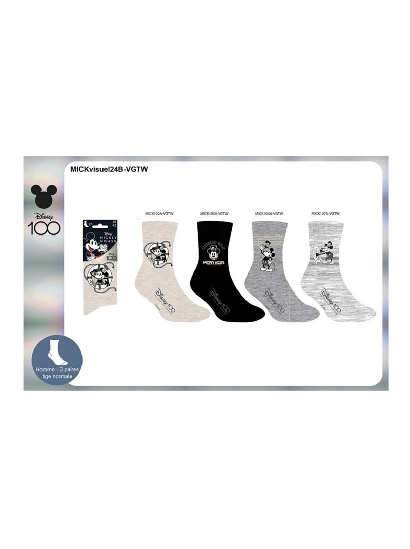 Calzini Uomo MICKEY - Confezione da 8 Grigio giallo grigio - Kiabi